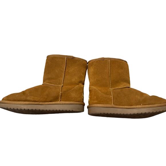 Koolaburra By UGG‎ Boots Youth 4 Short Shearling Winter 1019374 Brown Leather - Picture 8 of 11